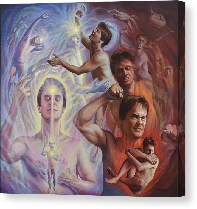 Spiritual Canvas Print featuring the mixed media Mental Bodies by Miguel Tio