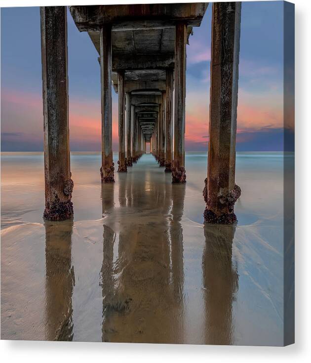 La Jolla Canvas Print featuring the photograph Iconic Scripps Pier by Larry Marshall