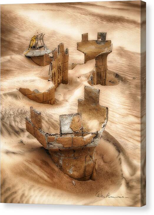 Abstract Canvas Print featuring the photograph Sand Castle 4065 by Dan Beauvais
