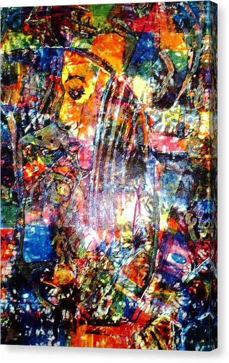 Abstract Canvas Print featuring the painting Inca Shminka by David Deak