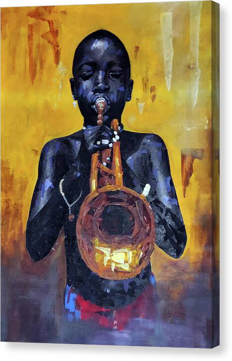 Jaz Canvas Print featuring the painting Here I Am by Ronnie Moyo