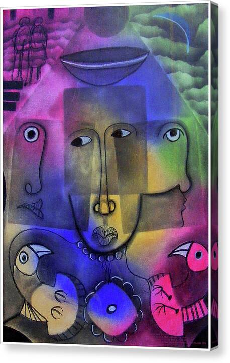 Abstract Canvas Print featuring the painting Song Of Songs by Winston Saoli 1950-1995