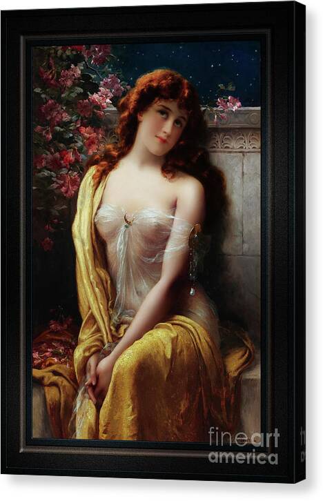 Starlight Canvas Print featuring the painting Starlight by Emile Vernon Classical Fine Art Old Masters Reproduction by Rolando Burbon