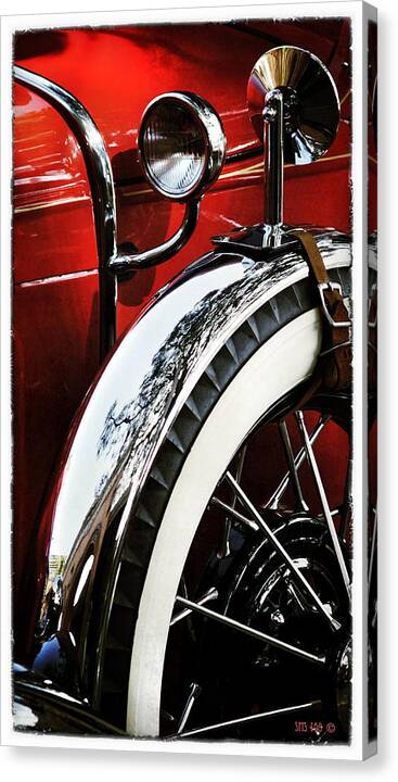American Classic Cars Ford Canvas Print featuring the photograph Red Ford by SM Shahrokni