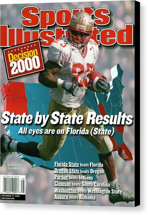 Sports Illustrated Canvas Print featuring the photograph Florida State University Travis Minor Sports Illustrated Cover by Sports Illustrated
