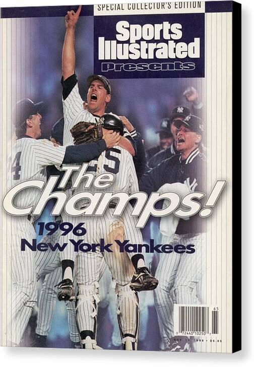 People Canvas Print featuring the photograph New York Yankees John Wetteland, 1996 World Series Sports Illustrated Cover by Sports Illustrated