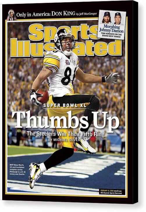 Magazine Cover Canvas Print featuring the photograph Pittsburgh Steelers Hines Ward, Super Bowl Xl Sports Illustrated Cover by Sports Illustrated