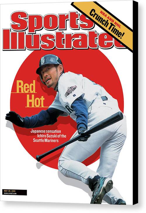 Magazine Cover Canvas Print featuring the photograph Red Hot Japanese Sensation Ichiro Suzuki Of The Seattle Sports Illustrated Cover by Sports Illustrated