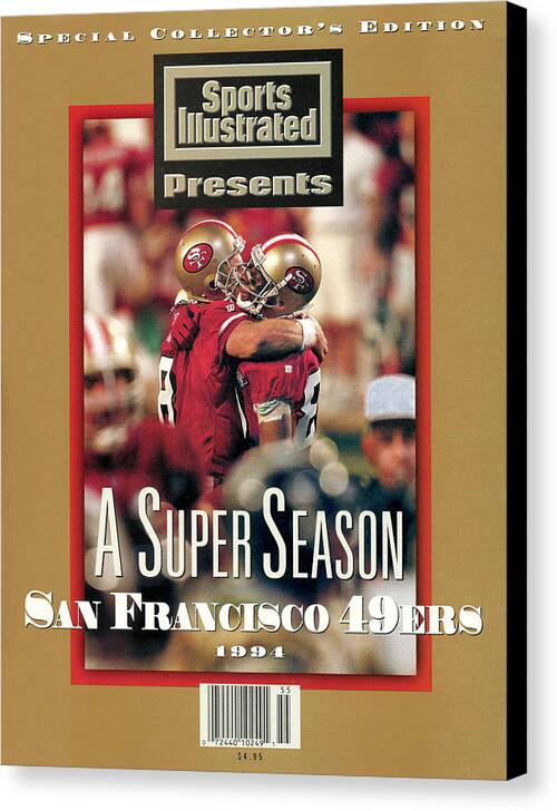 Celebration Canvas Print featuring the photograph San Francisco 49ers Jerry Rice, Super Bowl Xxix Sports Illustrated Cover by Sports Illustrated