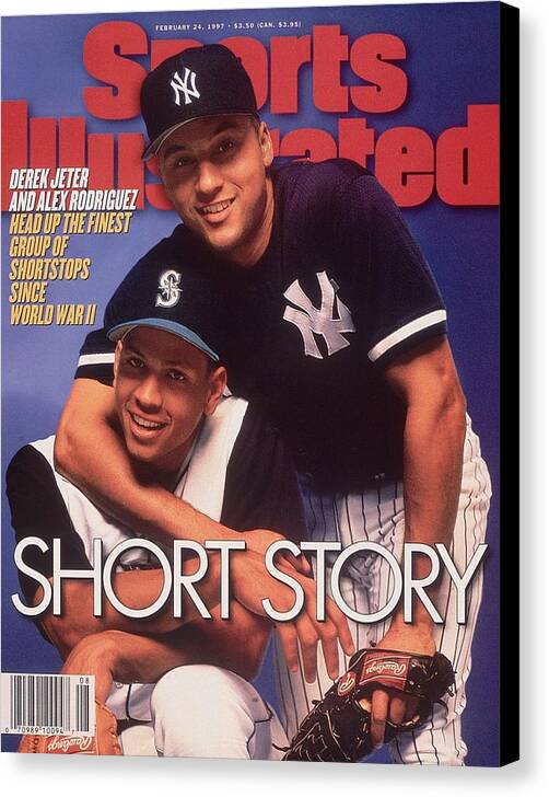 Magazine Cover Canvas Print featuring the photograph Seattle Mariners Alex Rodriguez And New York Yankees Derek Sports Illustrated Cover by Sports Illustrated