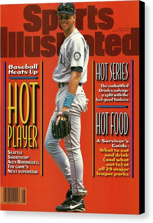 Magazine Cover Canvas Print featuring the photograph Seattle Mariners Alex Rodriguez... Sports Illustrated Cover by Sports Illustrated
