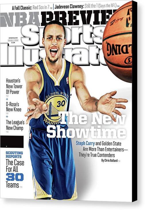 Magazine Cover Canvas Print featuring the photograph The New Showtime 2013-14 Nba Basketball Preview Issue Sports Illustrated Cover by Sports Illustrated