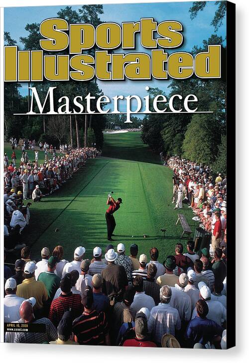 Magazine Cover Canvas Print featuring the photograph Tiger Woods, 2001 Masters Sports Illustrated Cover by Sports Illustrated