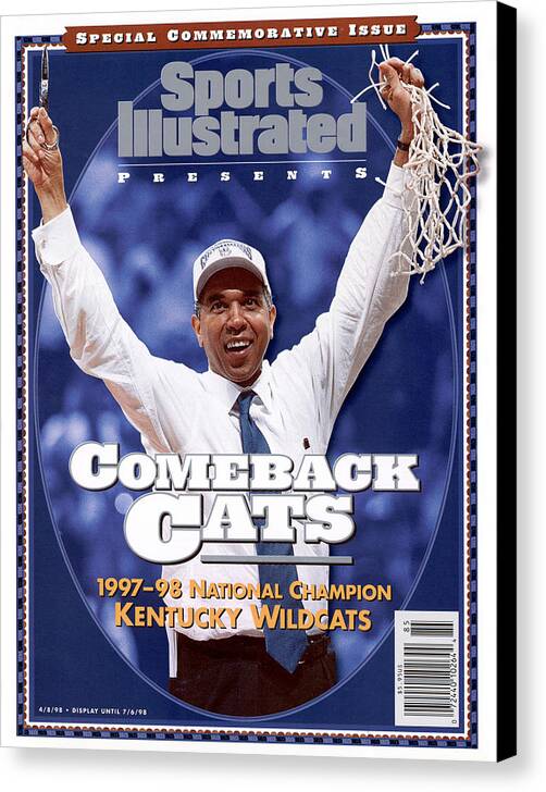 Alamodome Canvas Print featuring the photograph University Of Kentucky Coach Tubby Smith, 1998 Ncaa Sports Illustrated Cover by Sports Illustrated