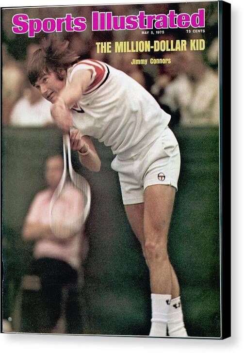 Magazine Cover Canvas Print featuring the photograph Usa Jimmy Connors, $250,000 Challenge Match Sports Illustrated Cover by Sports Illustrated