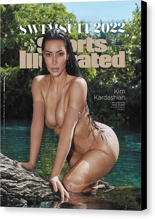 Sports Illustrated Swimsuit Canvas Print featuring the photograph Kim Kardashian Sports Illustrated Swimsuit Cover 2022 by Sports Illustrated