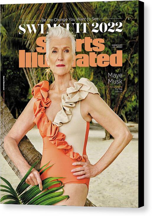 Sports Illustrated Swimsuit Canvas Print featuring the photograph Maye Musk Sports Illustrated Swimsuit Cover 2022 by Sports Illustrated