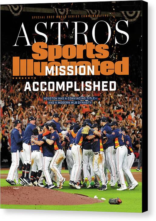 Astros Commemorative Canvas Print featuring the photograph Houston Astros, 2022 World Series Commemorative Issue Cover by Sports Illustrated