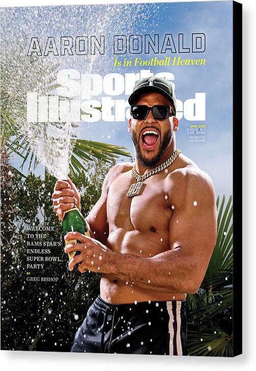April 2022 Cover Canvas Print featuring the photograph Los Angeles Rams Aaron Donald Cover by Sports Illustrated