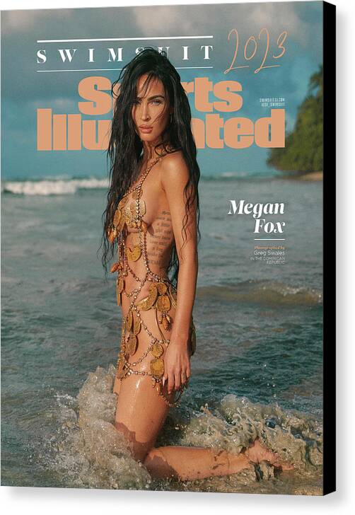 Megan Fox Canvas Print featuring the photograph 2023 Sports Illustrated Swimsuit Issue Cover by Sports Illustrated