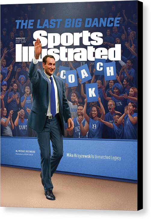Duke University Canvas Print featuring the photograph The Last Big Dance, Mike Krzyzewski Unmatched Legacy Cover by Sports Illustrated
