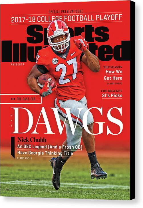 Gettyimages-870322360 Canvas Print featuring the photograph University of Georgia, 2017-19 Colle Football Playoff Issue Cover by Sports Illustrated