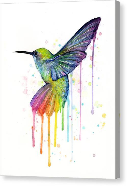 Hummingbird of Watercolor Rainbow by Olga Shvartsur