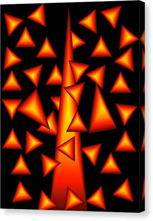 Graphic Triangles Canvas Print featuring the digital art On Point by Gayle Price Thomas