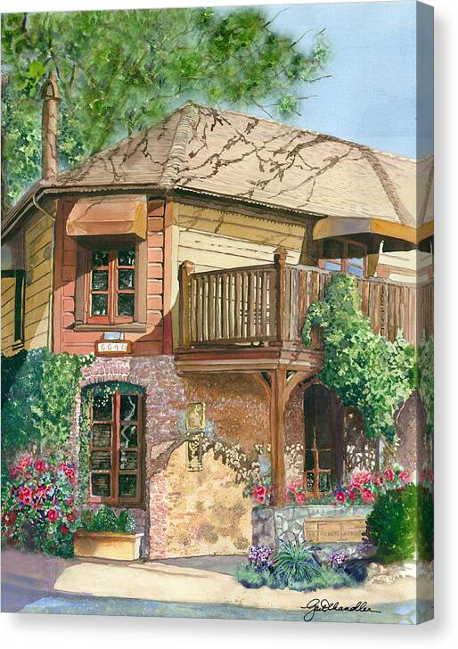 Cityscape Canvas Print featuring the painting French Laundry Restaurant by Gail Chandler