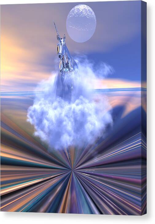 Bryce Canvas Print featuring the digital art The last of the unicorns by Claude McCoy