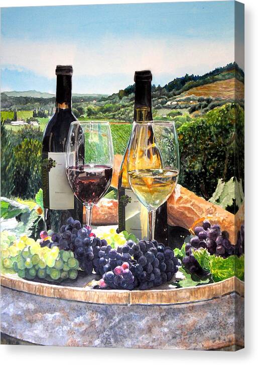 Wine Canvas Print featuring the painting Toast of the Valley by Gail Chandler