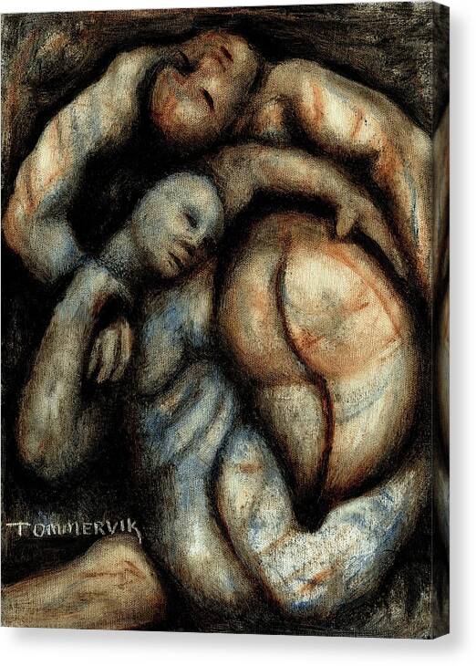 Figures Canvas Print featuring the painting Tommervik Abstract figures Art Print by Tommervik
