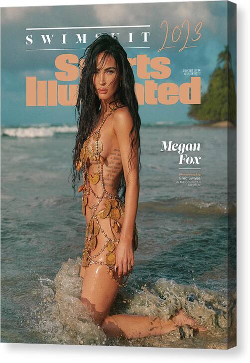 Megan Fox Canvas Print featuring the photograph 2023 Sports Illustrated Swimsuit Issue Cover by Sports Illustrated