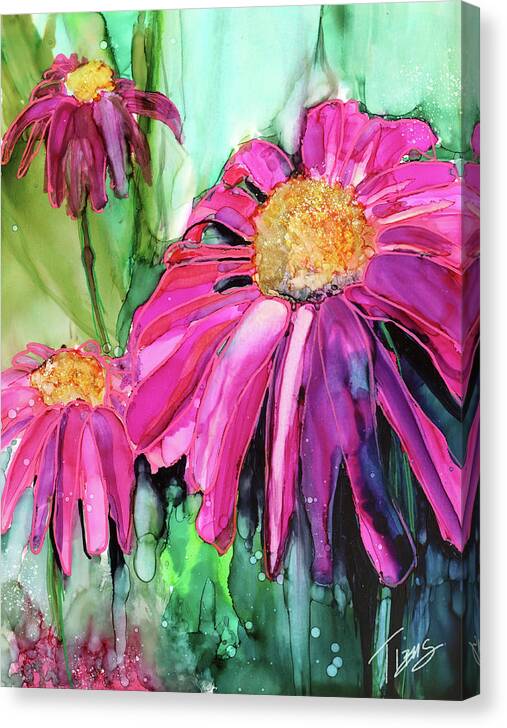  Canvas Print featuring the painting Purple Coneflower by Julie Tibus