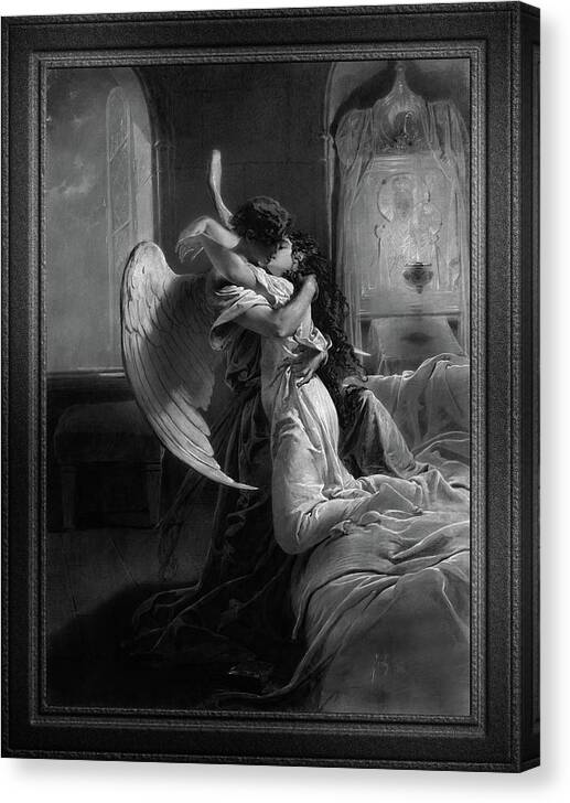 Romantic Encounter Canvas Print featuring the painting Romantic Encounter by Mihaly von Zichy by Xzendor7