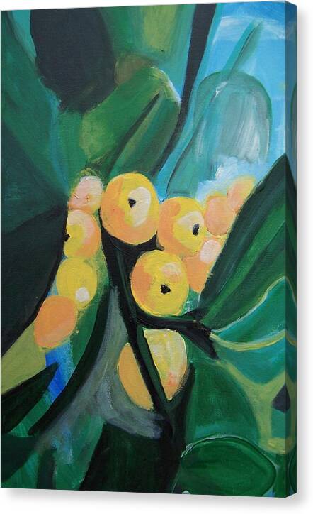 Berries Canvas Print featuring the painting Quince by Krista Ouellette