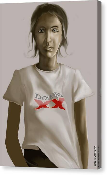 Portrait Canvas Print featuring the digital art Tee Shirt Portrait by Kerry Beverly