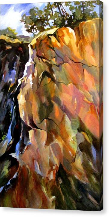 Cliff Canvas Print featuring the painting Escarpment by Rae Andrews