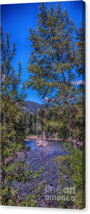 Hard Canvas Print featuring the painting Methow River Log Jam by Omaste Witkowski