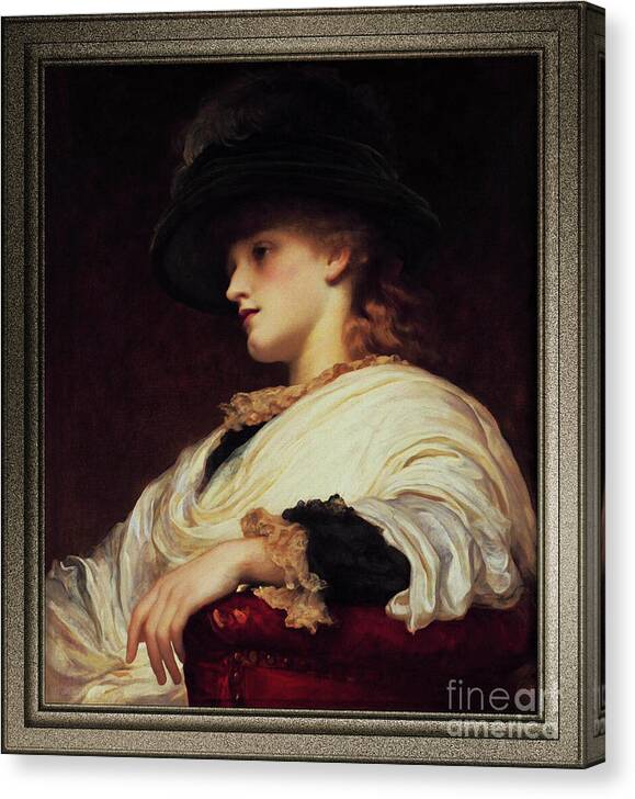 Phoebe Canvas Print featuring the painting Phoebe by Frederic Leighton by Rolando Burbon