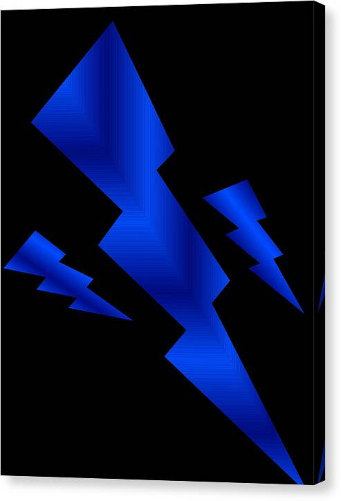 Blue Bolts Canvas Print featuring the digital art Blue Bolts by Gayle Price Thomas