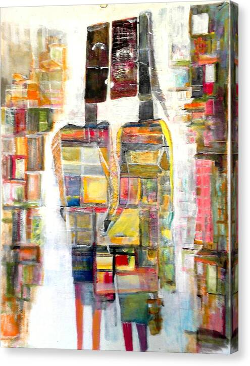 Abstract Canvas Print featuring the painting Searching A Home by Subrata Bose