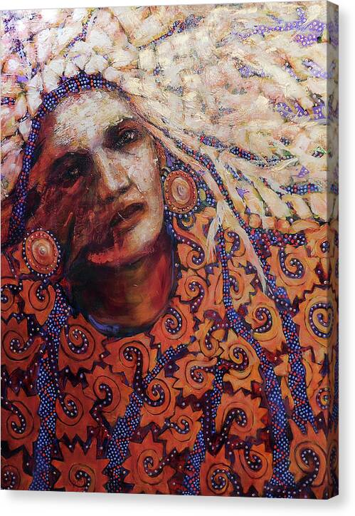 Acrylic Canvas Print featuring the painting Dream Messenger-Ancient Sun by Cora Marshall