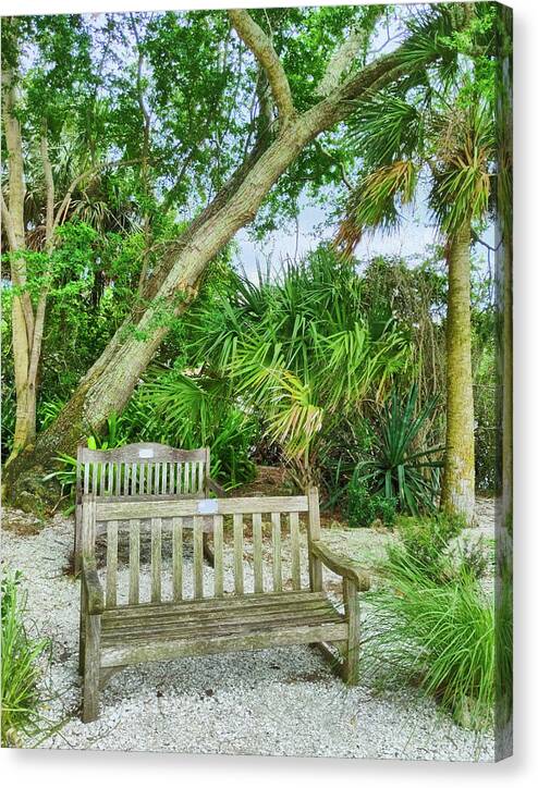 Bench Canvas Print featuring the photograph Bench View by Portia Olaughlin
