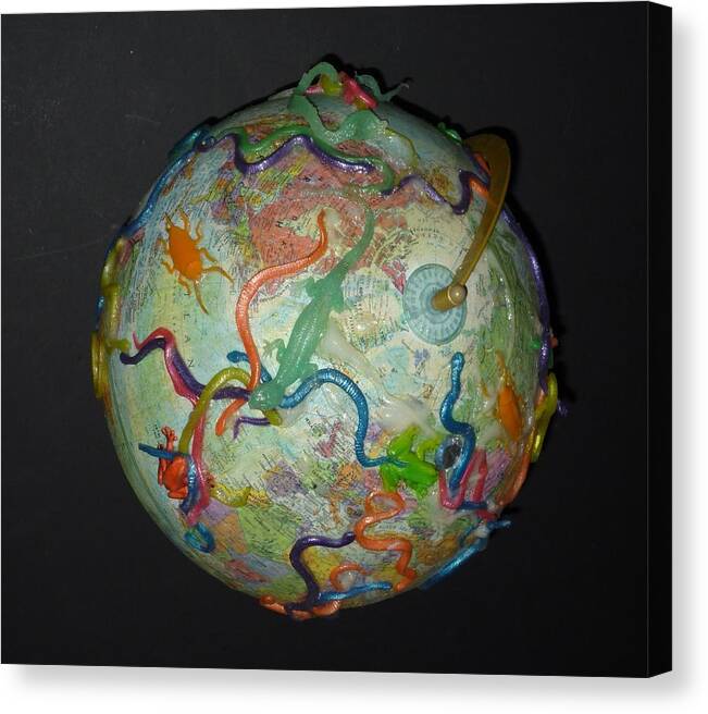 Globe Canvas Print featuring the mixed media The New Global Economy by Douglas Fromm