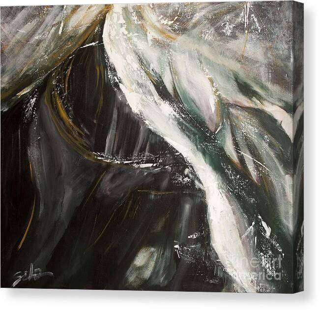 Abstract Landscape Canvas Print featuring the painting Mountain Wind by Lidija Ivanek - SiLa
