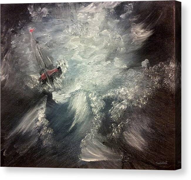 Ship Canvas Print featuring the painting Sirens Call by Abbie Shores