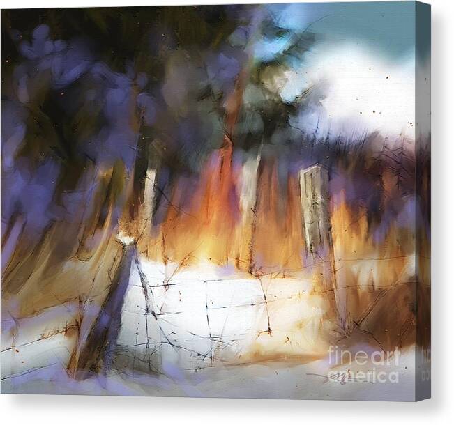 Landscape Canvas Print featuring the painting Trail's End by Bob Salo