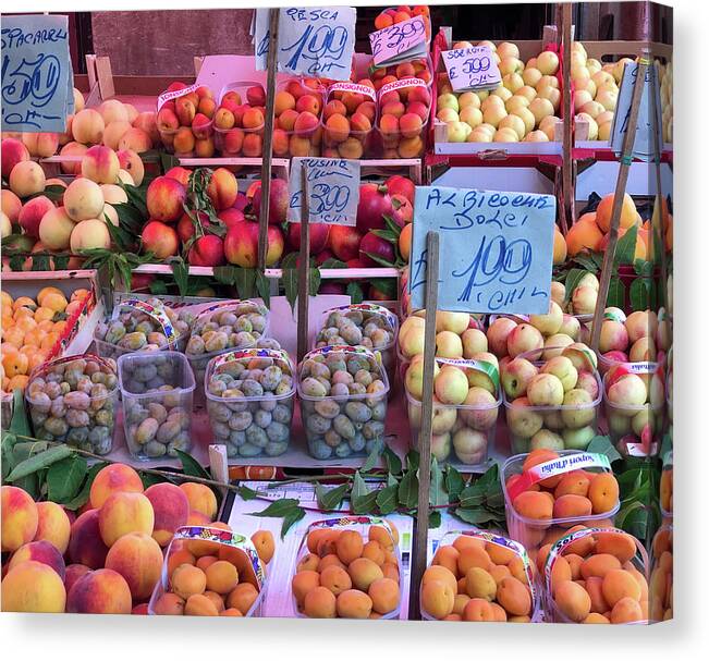 Sicily Food Market Canvas Print featuring the photograph Sicily Food Market by Georgia Clare