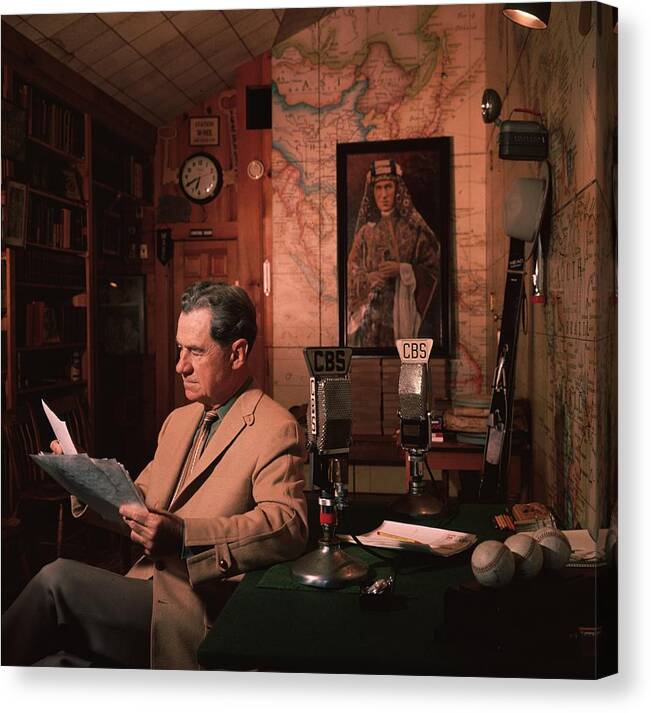 People Canvas Print featuring the photograph Lowell Thomas by Slim Aarons